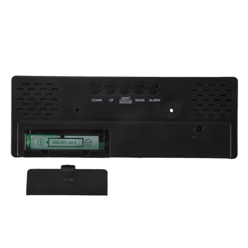 Alarm Clock, LED Clock for Bedroom, Electronic Desktop Clock with Temperature Display, Adjustable Brightness(Green) 2