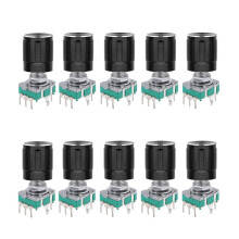 (7 Pin 20MM)10 STUKS 360 Graden EC11 Roterende Encoder Codeschakelaar Digitale Potentiometer met Caps