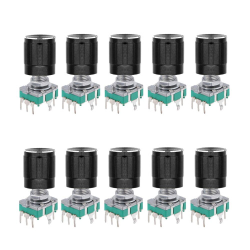 (7 Pin 20MM)10 PCS 360 Degree EC11 Rotary Encoder Code  Digital Potentiometer with Caps