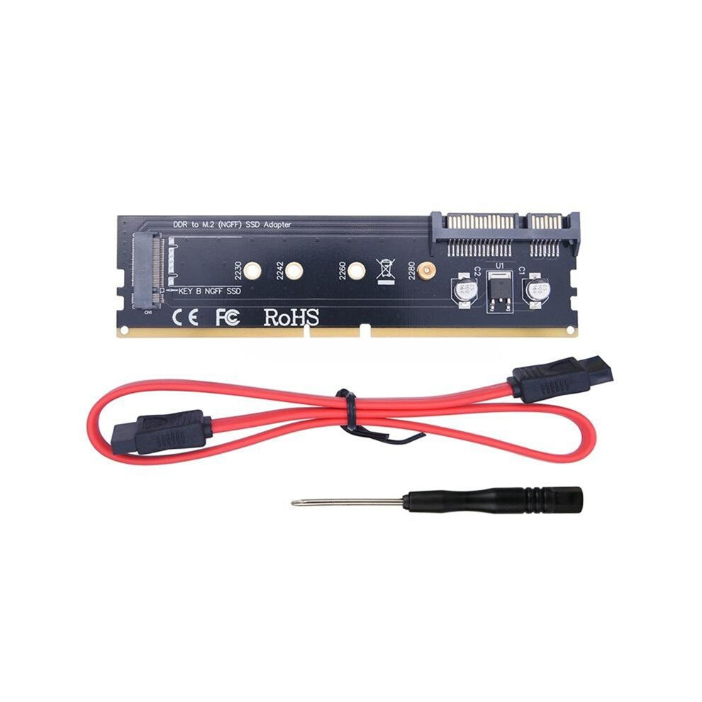 Ddr3 Ddr4 Ddr2 To M2 Ssd Adapter M.2 Ngff B Key Riser Card 15Pin Power + 7Pin Data Port 6034197773991