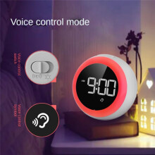 Kids Alarm Clock,Dual Alarm Setting,Adjustable Brightness Night Light,Voice-Activated, Wake- Alarm Clock, for Children