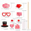 25Pcs Valentines Day Decorations Valentine's Day Photo Booth Props Decor 6