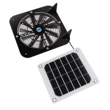 Pet Shelter Ventilation System with 100W Solar Panel and Waterproof Exhaust Fan