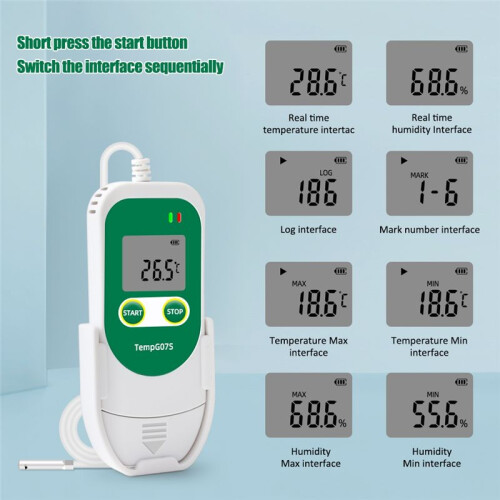 USB Temp & Humidity Data Logger Reusable RH TEMP Data Logger Recorder Humiture Recording Meter TempG07S 2
