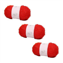 Glass yarn DIY hand-woven doll gold yarn Braided bright yarn Red