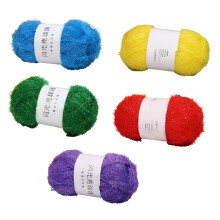 DIY Handcrafted Doll with Glass Fiber Yarn and Polyester Dishcloth - Sparkling Crafting Material