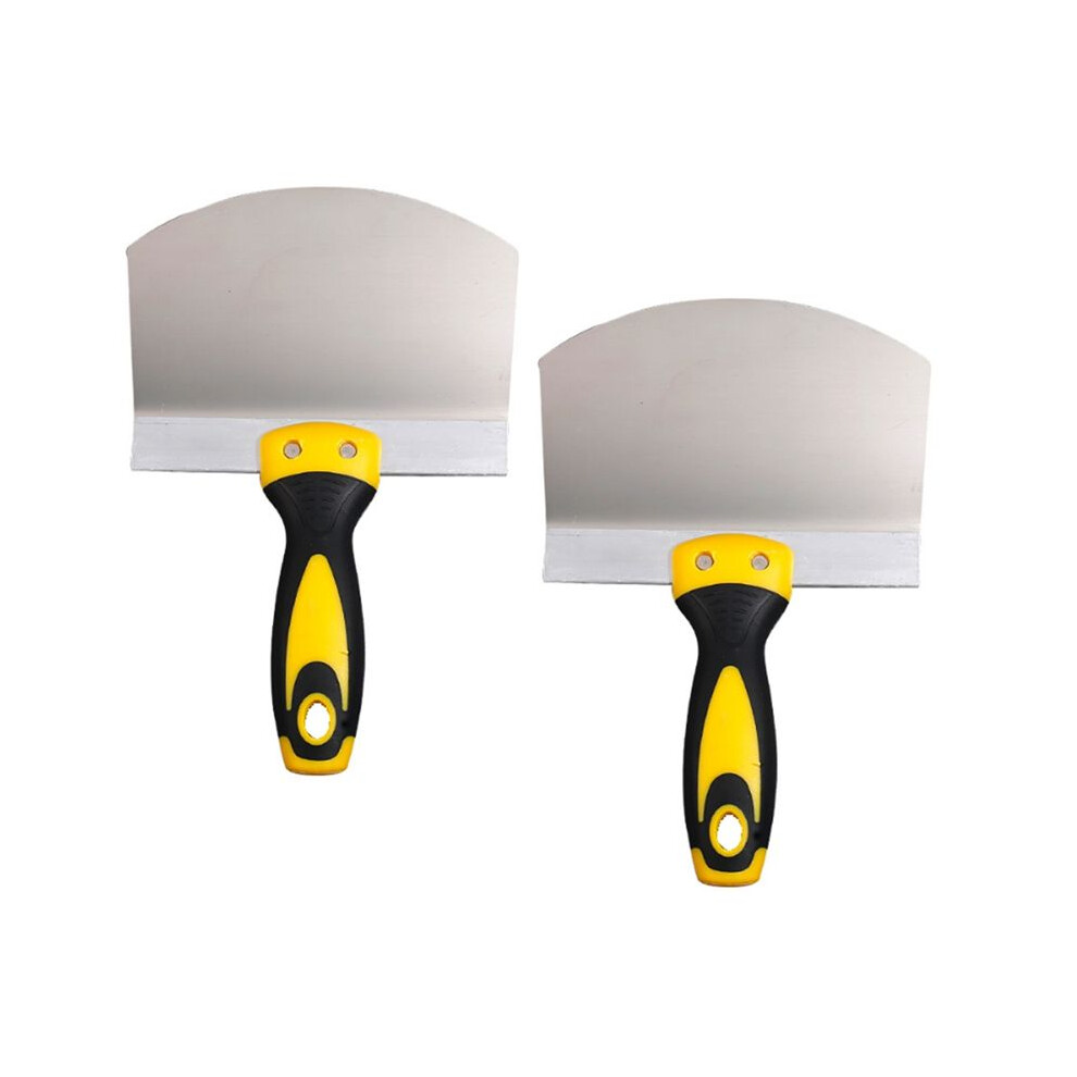 2 Pack Stainless Steel Putty Knife Wall Paint Plaster Trowel Arc Ash Shovel Paint Feed Filling Scraper Blade Spatula 6031029046674