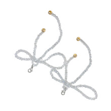 Stijlvolle kristallen strik schoen ornament sleutelhanger-Wit