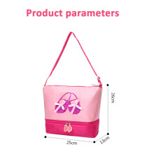 Sac de danse pour filles, sac de sport en nylon imperméable à double paroi résistante, robe de bal brodée style princesse avec motif poudré