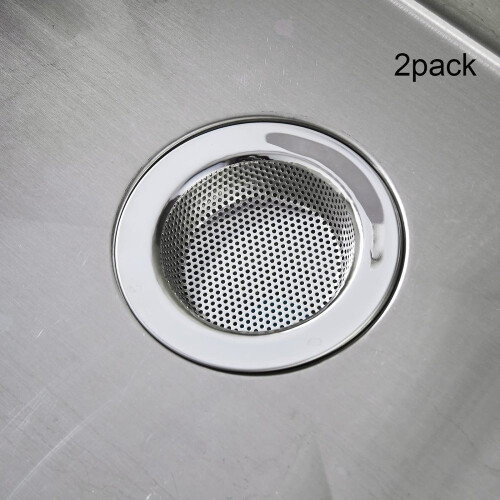 Kitchen Sink Strainer Stainless Steel, Double-Layer Design Sink Strainer for Kitchen Drain Basket with Smooth Edge and Hemming Processing, Rustproof 2