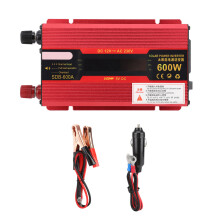 DC 12V to AC 110V Converter Car Power Inverter with LCD Display Multi Protection Aluminum Alloy Housing for Camping Road Trip Emergency Use