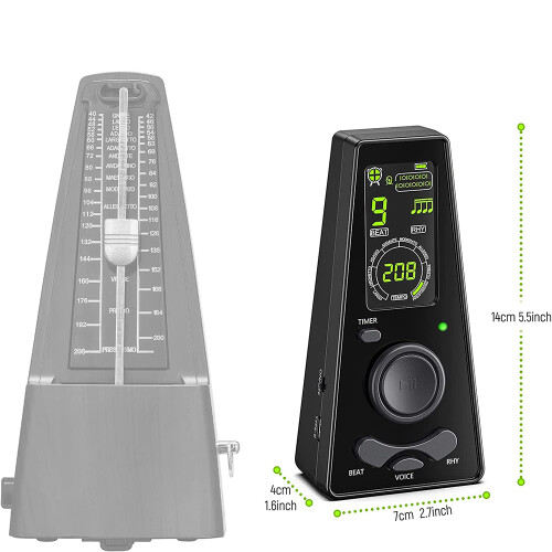 Portable Beat Maestro, Advanced Universal Metronome, High Resolution LCD Display, Timekeeping Mode Setting for Guitar, Piano, Violin Practice 1