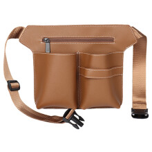 Leather Hairdressing Tool Pouch, Increased Load Capacity And Longer Service Life, Thick Honeycomb Sponge For Airflow, Waist Bag For Salon Kit (Fanny