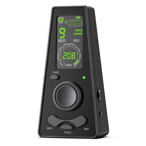 Portable Beat Maestro, Advanced Universal Metronome, High Resolution LCD Display, Timekeeping Mode Setting for Guitar, Piano, Violin Practice