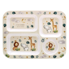 Little Moments Childrens Mealtime Tray, Lightweight sectioned Plate for Kids & Toddlers 4 compartments