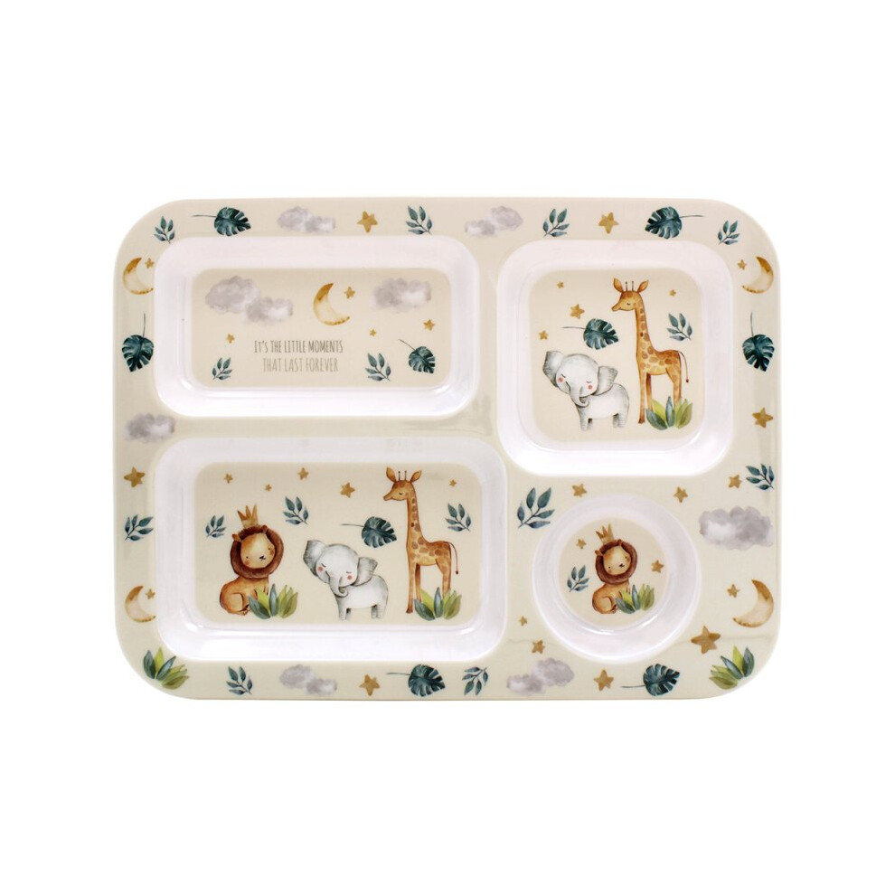 Little Moments Childrens Mealtime Tray, Lightweight Sectioned Plate For Kids & Toddlers 4 Compartments Lesser & Pavey