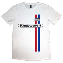 (XL, White) Oasis Knebworth Vertical Stripe T Shirt