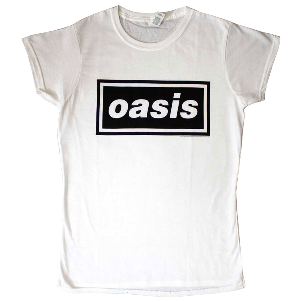 Oasis (S, ) Decca Band Logo Skinny Fit T Shirt White