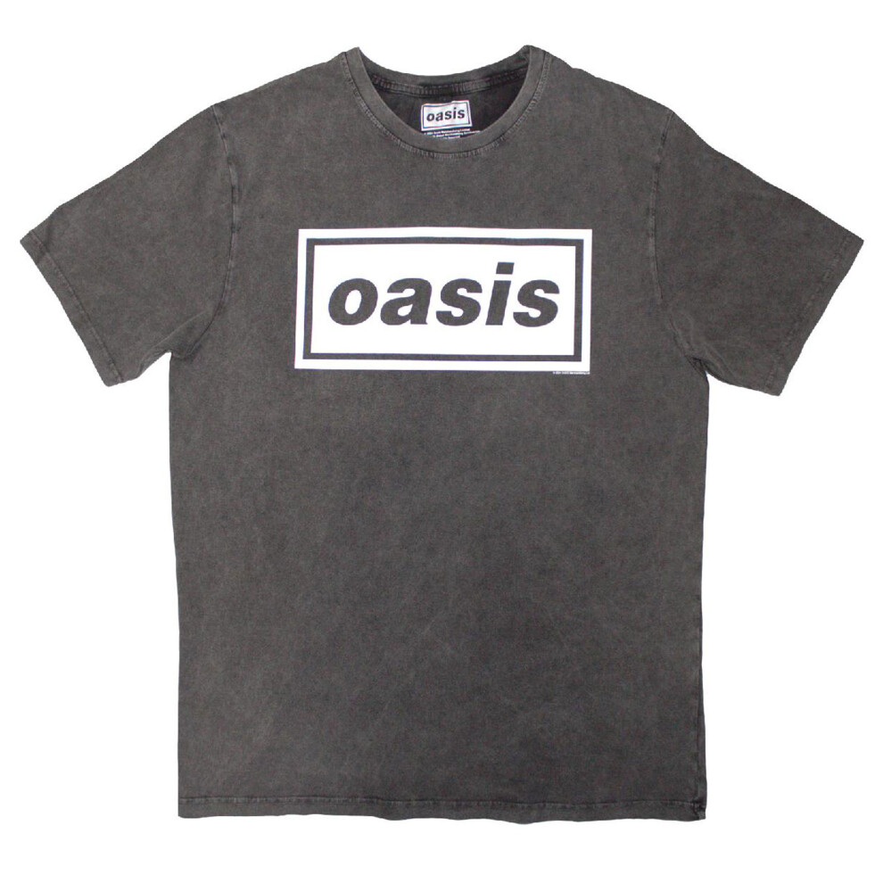 Oasis (, XX-Large) Stone Wash T-Shirt: Decca Logo Grey