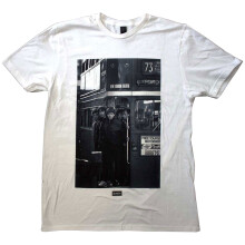 (L, White) Oasis London Bus Photo T Shirt