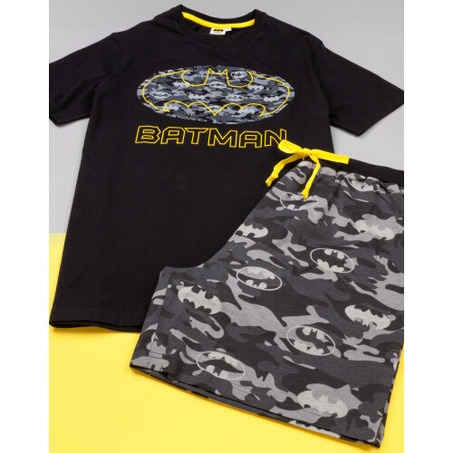 DC Comics DC Comics Short Sleeve Short Leg Pyjama Set (Mens Black) 1