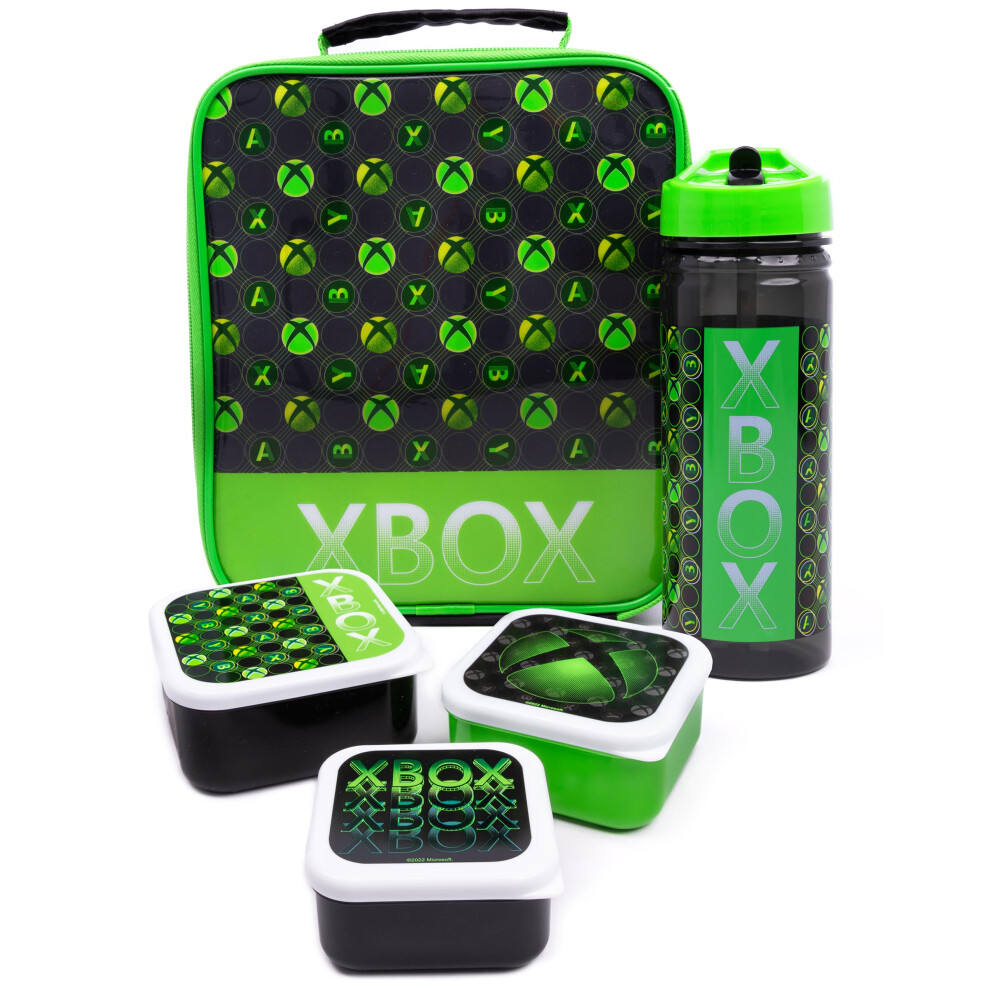 Xbox Lunch Bag Bottle And 3 Snack Pot (Boys Green)