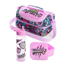 Monster High Lunch Bag Bottle and Snack Pot (Girls Purple)