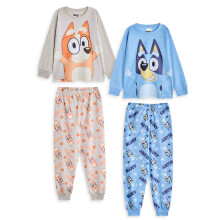 (4-5 Years) Bluey Multi-Pack of 2 Long Sleeve Long Leg Pyjama Set (Unisex Kids Multicoloured)
