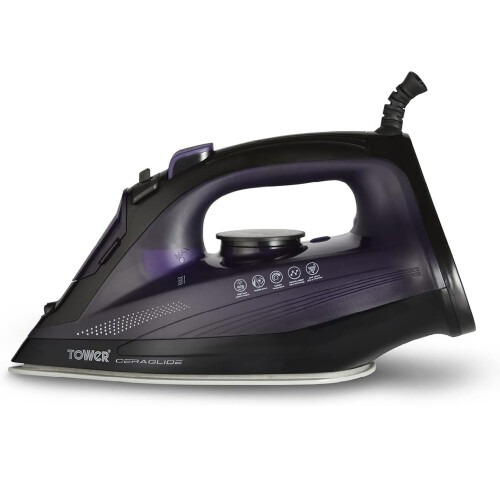 Tower T22011 Ceraglide Steam Iron, 2600W, Purple