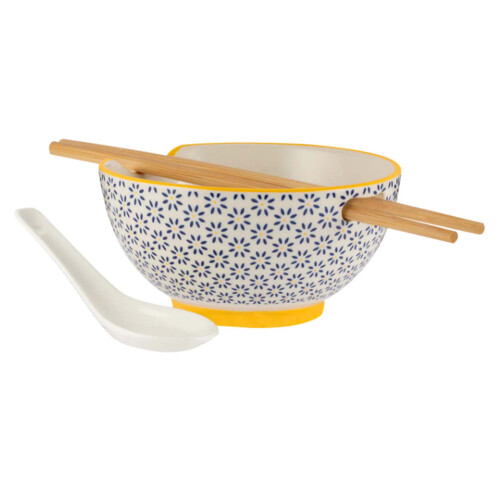 Typhoon Soup & Rice Bowls w/ Chopsticks Holder Ceramic Spoons Bamboo Chopsticks 6pc Set 2