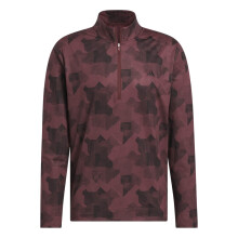 (L, Aurora Ruby) adidas Golf Mens 2025 GO-TO Printed Stretch Sustainable 1/4 Zip Sweater