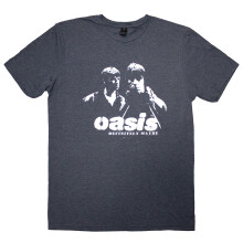 (Blue, Medium) Oasis T-Shirt: Definitely Maybe Photo Stencil (Navy Blue)