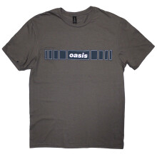 (Grey, Medium) Oasis T-Shirt: Horizontal Bars Logo (Charcoal Grey)