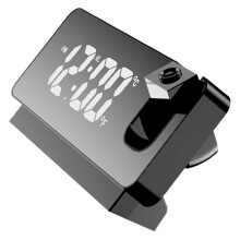 Sveglia proiettore 360 Flex, Specchio LED, Visualizzazione Temperatura, Memoria Spenta, Nera