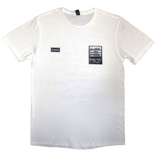 Oasis (L, White) Oasis Definitely Maybe AAA Setlist T Shirt