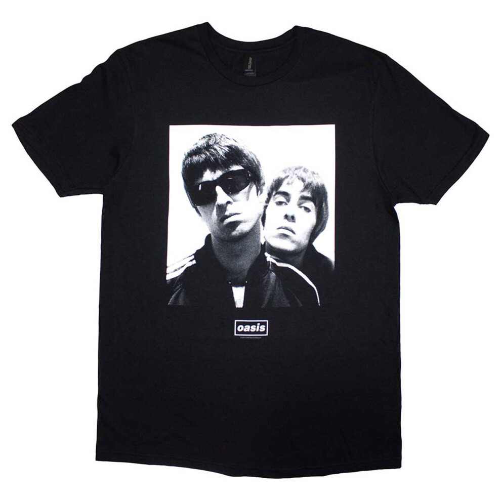 Oasis (M, ) Noel & Liam Square Photo T Shirt Black