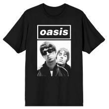 (XXL, Black) Oasis Noel And Liam Boxed Photo T Shirt