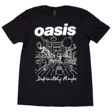 (L, Black) Oasis Definitely Maybe Line Drawing T Shirt