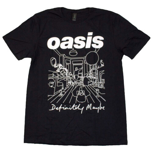 Oasis (L, Black) Oasis Definitely Maybe Line Drawing T Shirt