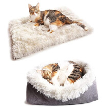 Cama autoaquecida de pele sintética para cães, impermeável, com capa removível e base antiderrapante para maior segurança. Ideal para cães e