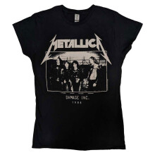 (S) Metallica T Shirt MOP Photo Damage Inc Tour new Official Womens Skinny Fit Black