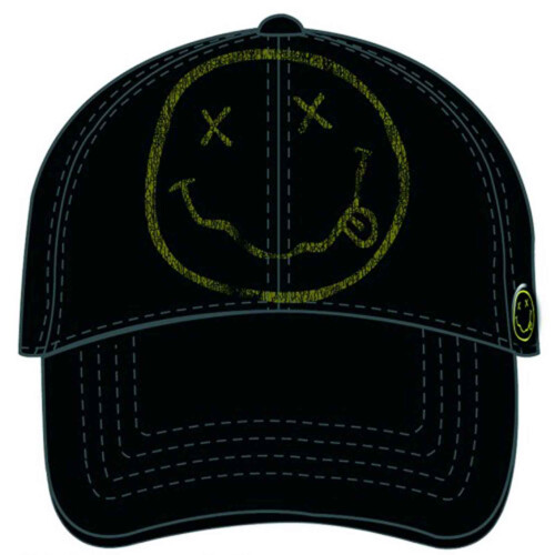 Nirvana Happy Face Logo Black Baseball Cap