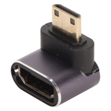 HDMI 2.1 Male To Female Connector Adapter, 90 Degree Down Angled UHD Extension Converter Supports 8K@60Hz Video Aluminum Alloy Shell High Speed Gold P