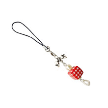 Strawberry Cube Bowknot Pendants Phone-New Year Square Mobi