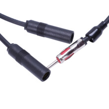 2X 1 MALE to 2 FEMALE Y CAR STEREO RADIO ANTENNA ADAPTER BLACK