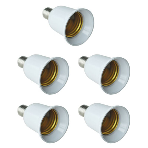 5X E14 to E27 Extend Base LED CFL Light Bulb Lamp Adapter Converter Screw Socket