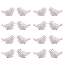 Lot de 8 Salières et Poivrières en Céramique Love Birds - Cadeaux de Mariage Personnalisés - Blanc