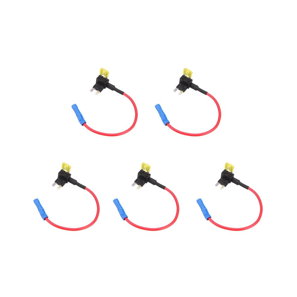 5X 2-Insert Blade Fuse Adapter Voltage Tap For Automotive Fuses Aps Att Low Profile Black 6034191327770