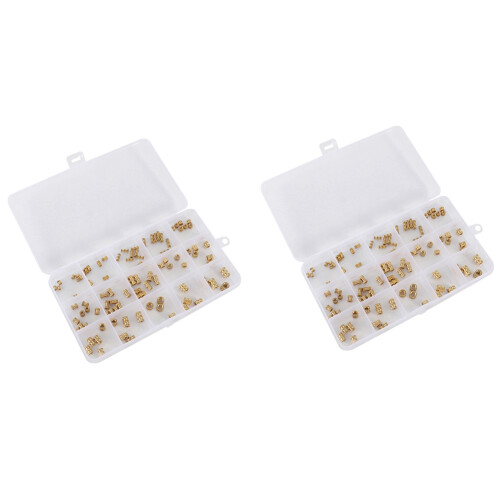 2 set M2 M3 M4 M5 Female Thread Knurled Brass Threaded Insert Embedment Nut for 3D Printing Threaded Heat Set Inserts