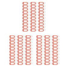 90 Piezas Porta Llaves de Plástico para Equipaje de Etiqueta de IdentificacióN Llaveros con Placa de Nombre, Color: Rojo